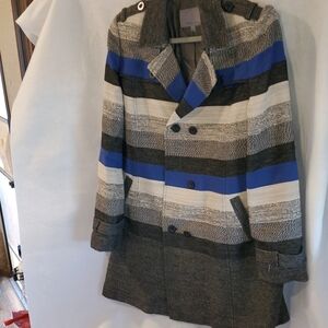 Classiques Entier Gray and Blue Striped Blazer